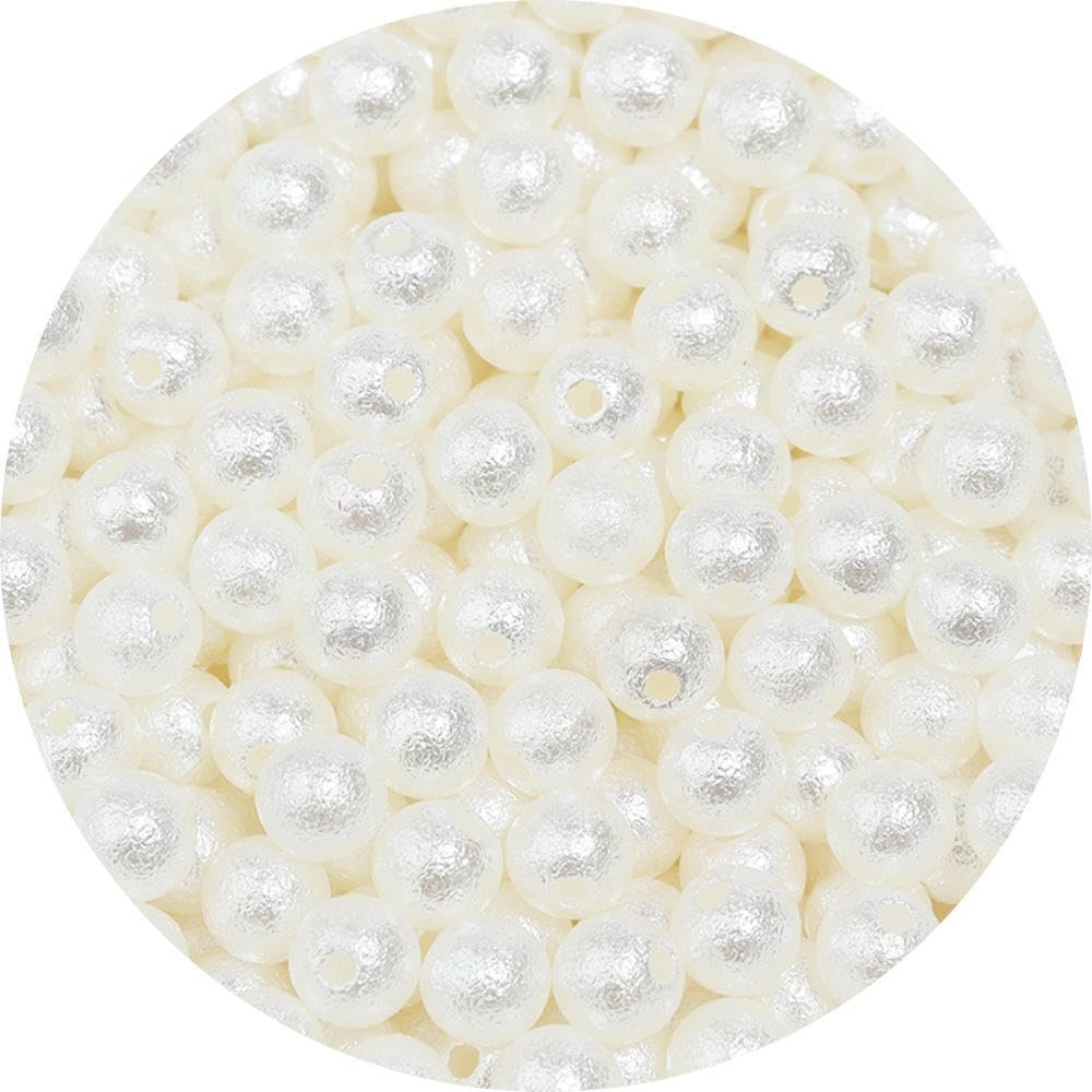 500 sztuk 6-14 mm matowanych sztucznych pereł, białe, okrągłe, luźne koraliki, do nawlekania, ręcznie robione naszyjniki na bransoletki, akcesoria do dekoracji ślubnych