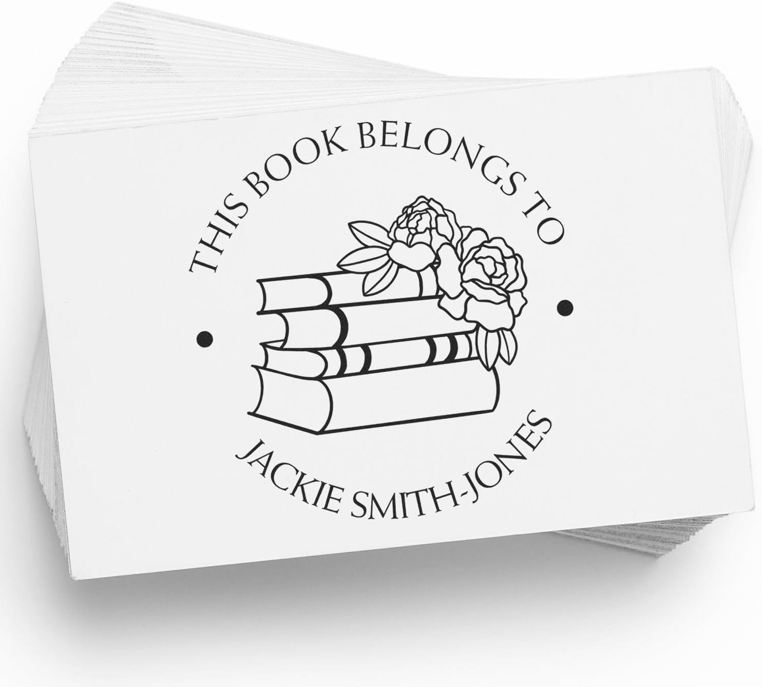 Customized Book Ownership Label Embosser, Personalized Library Seal Press, Ideal for Reading Enthusiasts, Imaginative Classroom Tool, Size 1-5/8, 'Belongs to' Seal Press, in Pink/Black Handle Options