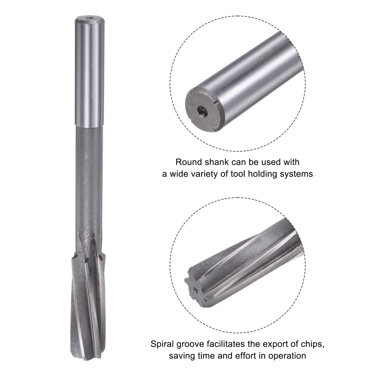 uxcell Chucking Alesatori, 20mm H7 4241 Ad Alta Velocità Acciaio Spirale Flauti Tornio Macchina Alesatore Fresa