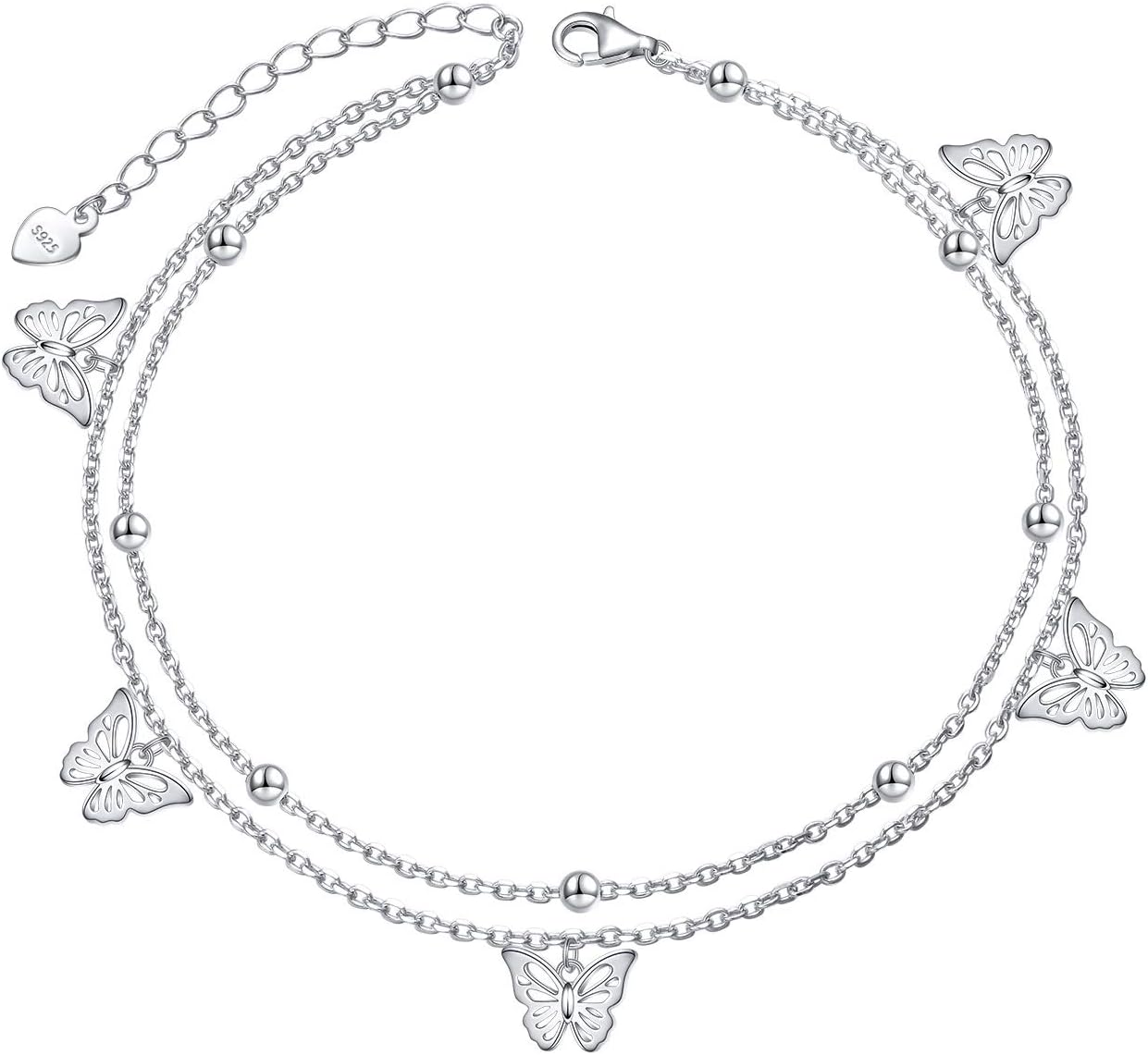 Anklet for Women S925 Sterling Silver Adjustable Foot Ankle Bracelet