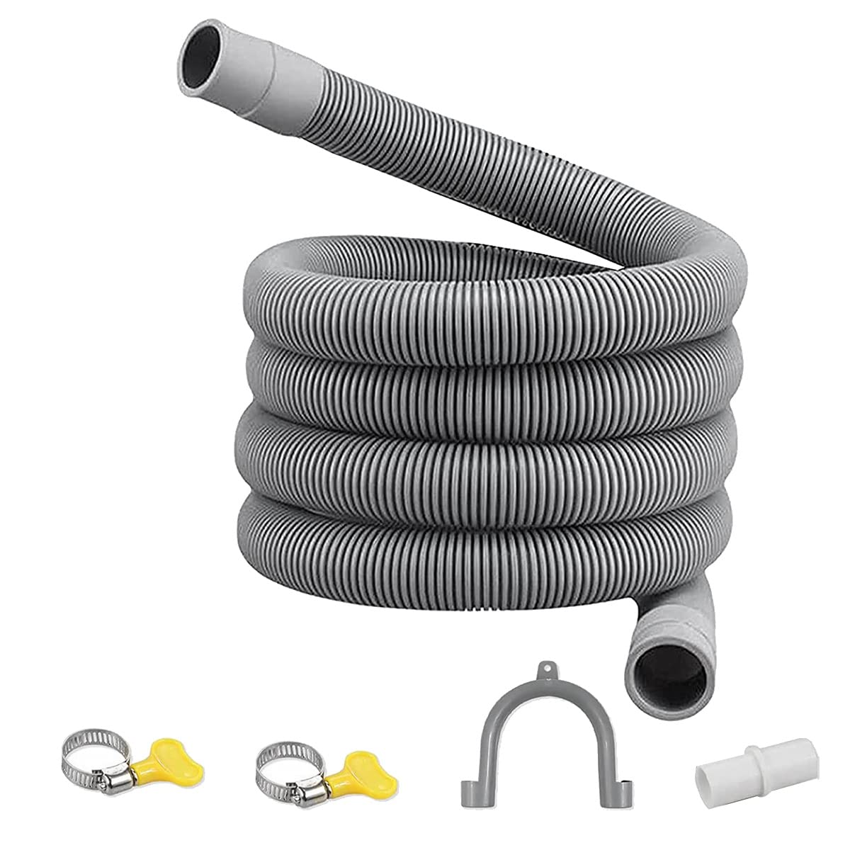 CTRLZS Drain Hose Extension Set Universal Washing Machine Hose 1.5M, Include Bracket Hose Connector and Hose Clamps Drain Hoses