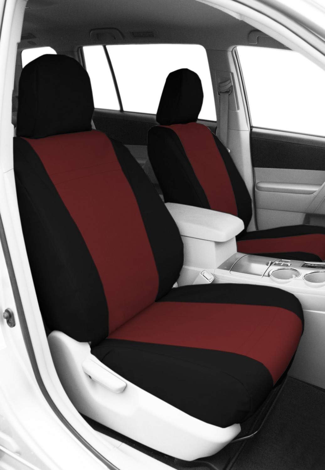 CalTrend Front Buckets Seats, Cordura Seat Covers for 2010-2022 Toyota 4Runner Black Black Insert with Black Trim