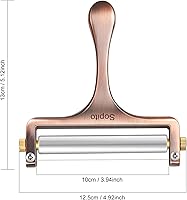 Vista 3 de Cortador de queso Sopito de acero inoxidable con 3 cables extra ideal para queso cheddar, gruyere, raclette, bloque de queso mozzarella, grosor Cobre