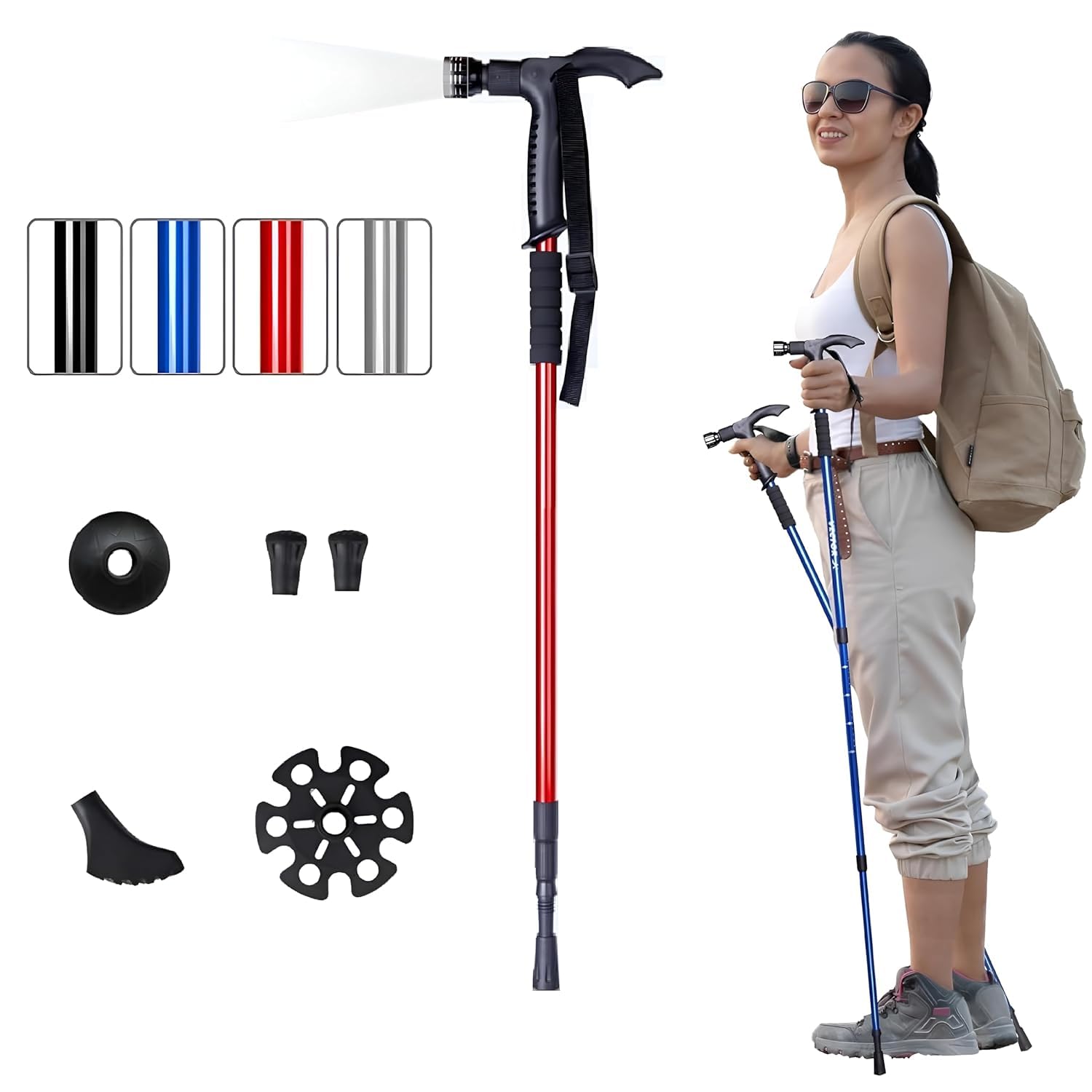 Lifelong Walking Stick/Trekking Stick - Red