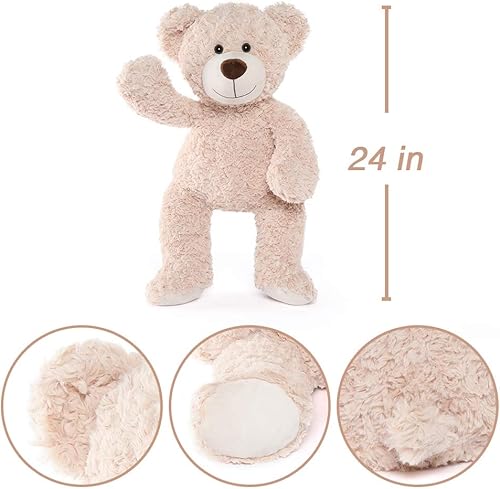 Miniatura 114 de Tezituor Oso de peluche gigante de 4.3 pies, animales de peluche grandes de 52 pulgadas con vientre blanco, regalo de San Valentín para novias