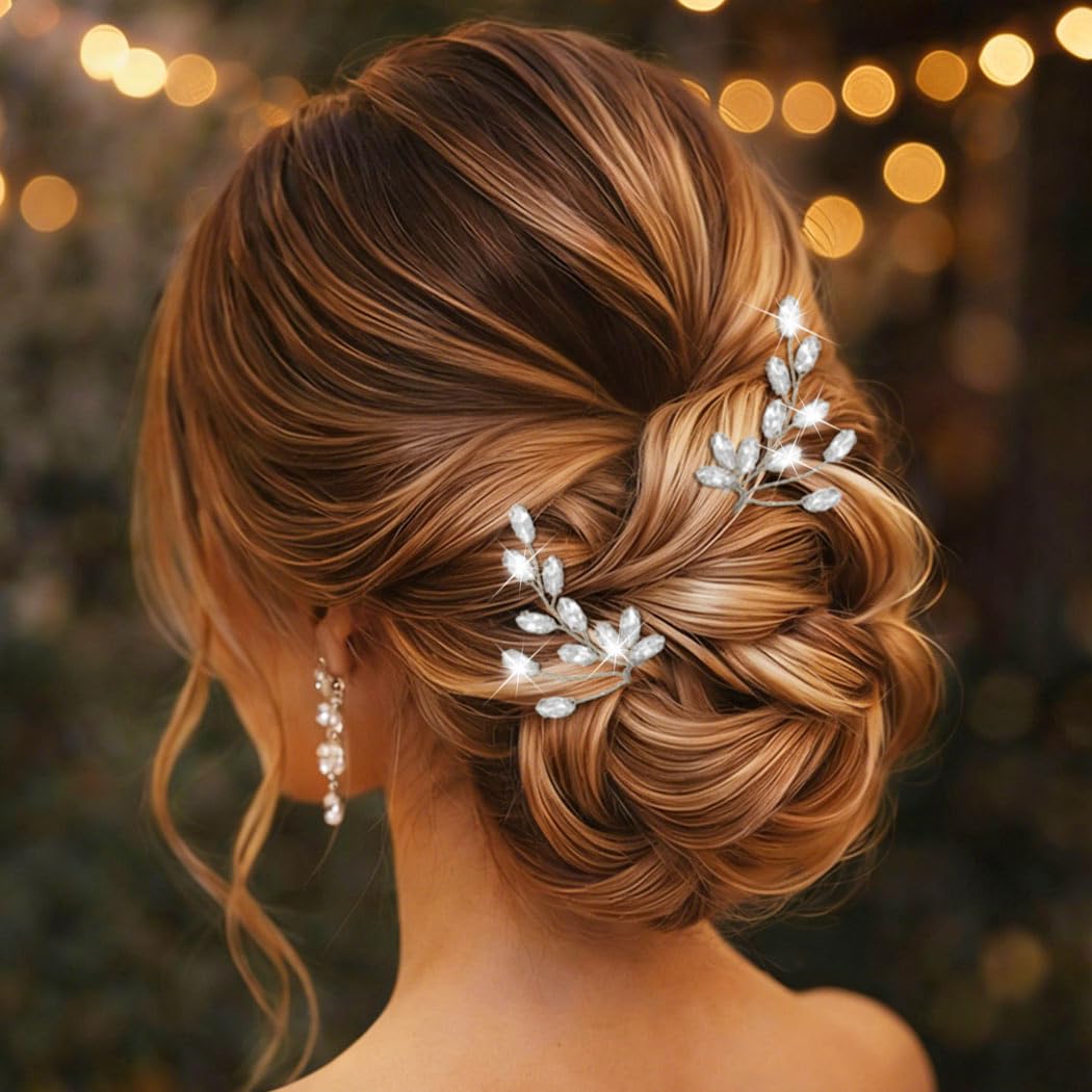 BETITETO 40 forcine per capelli a forma di U con fiore con strass