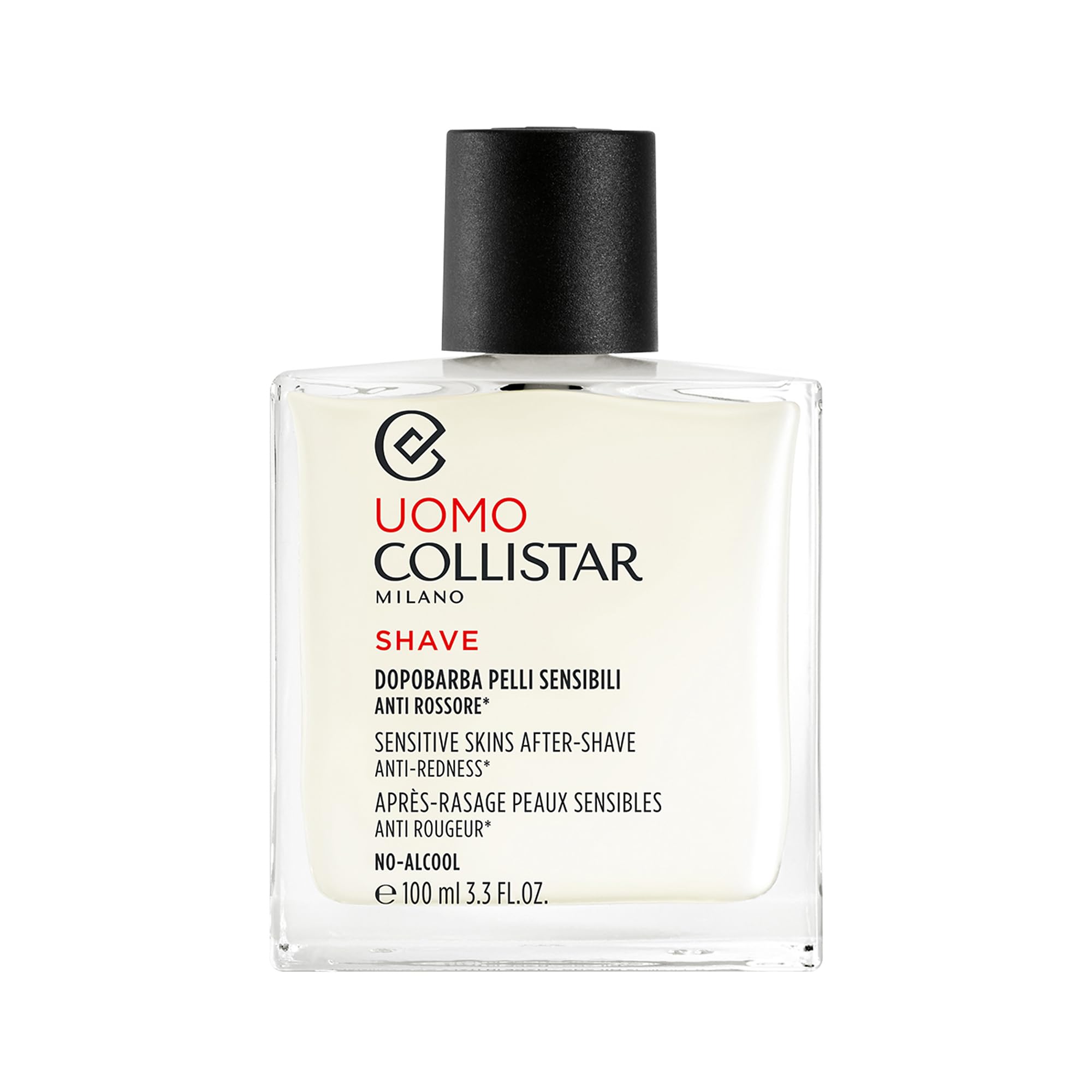 Collistar Męska woda po goleniu do skóry wrażliwej, przeciw zaczerwienieniom, nawilżająca i kojąca, delikatna formuła, bez alkoholu, 100 ml