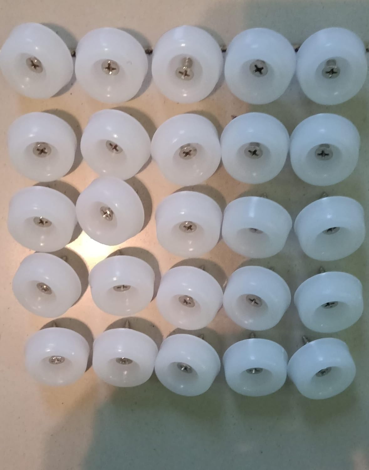 Unique Lifestyle White Plastic Furniture Feet with Screws – 12.7mm/0.5 inch Round Floor Protector Pads for Wooden Furniture, Anti-Skid Chair/Table/Sofa Leg Glides, Noise Reduction, Pack of 25-image-38