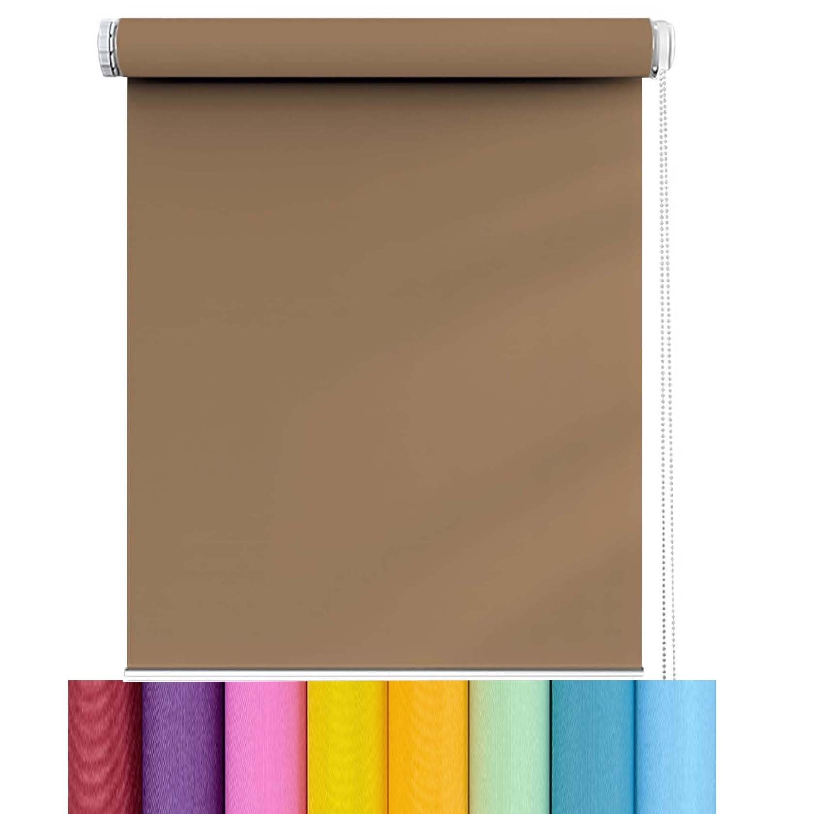 Tag-Nacht-Rollo Klemmfix 90 x 90 cm UV-Lichtschutz Innenjalousien geeignet für büro, Braun