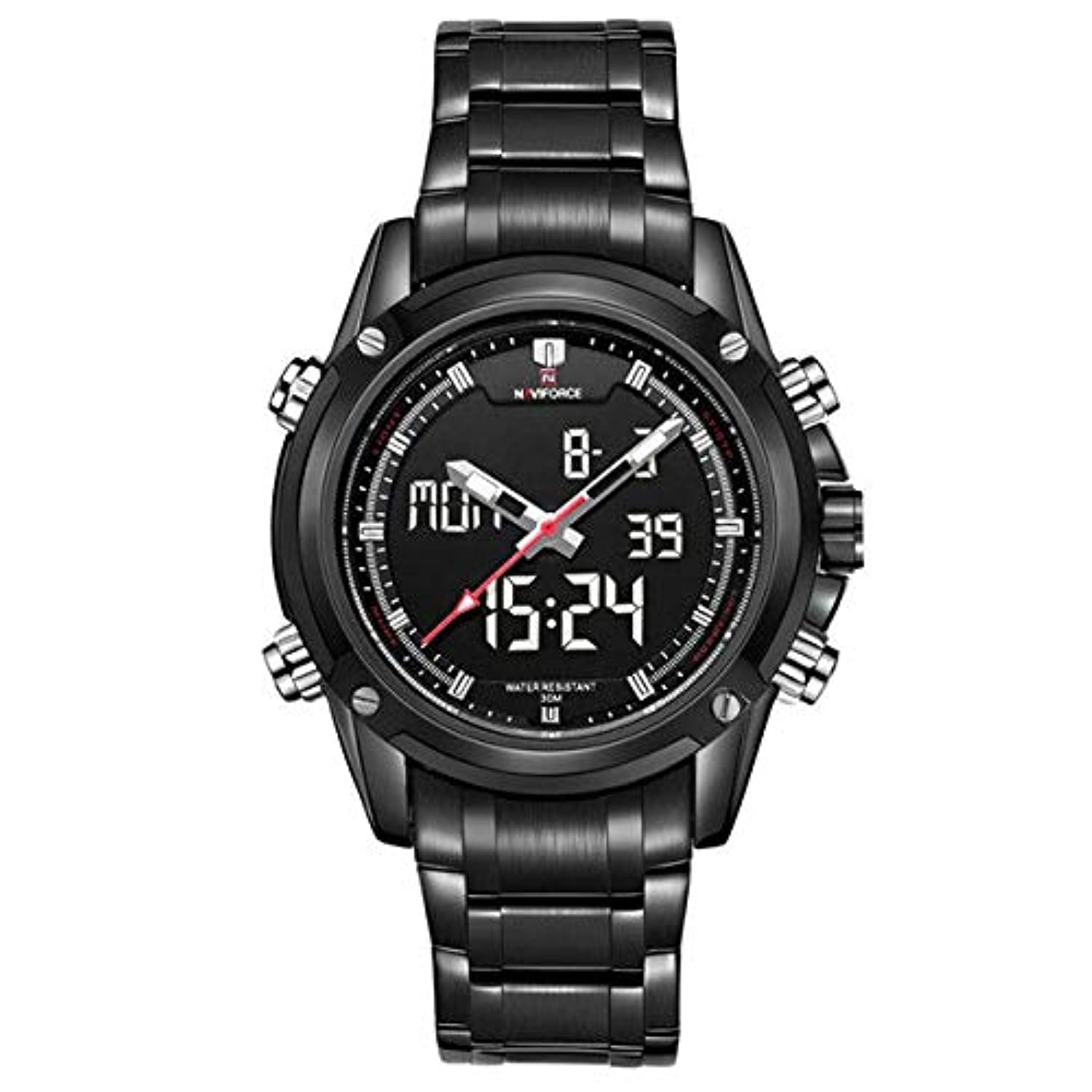 NAVIFORCE NF9050-BBW Men Analog Digital LED Watch