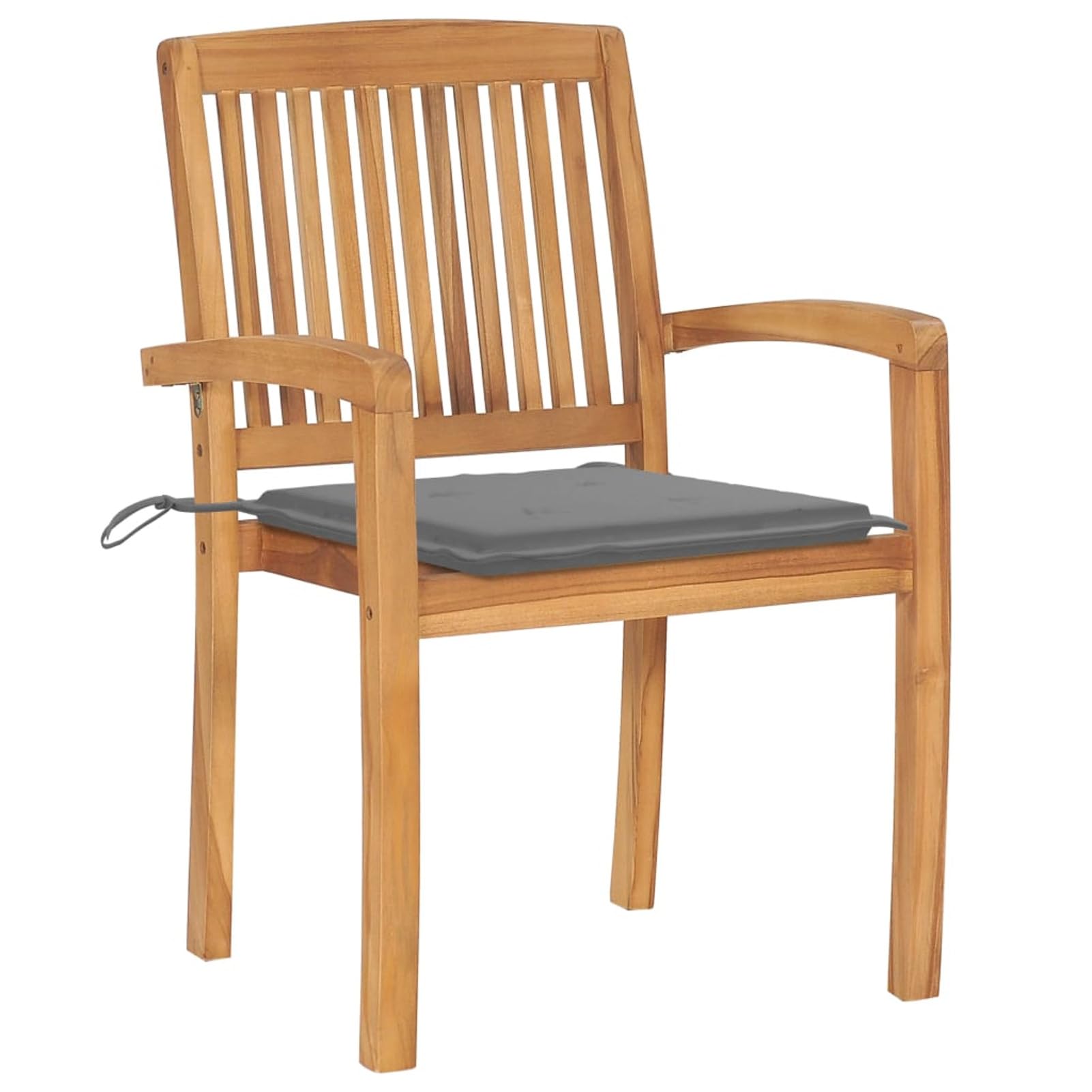 Mobili Sedie da Giardino 2Pezzi con Cuscini Grigi Massello di Teak, Sedie da Esterno, Sedie da Pranzo, Arredo Seggiole Giardino Arredi da Esterni Patio Terrazzo Arredamento Decor Casa