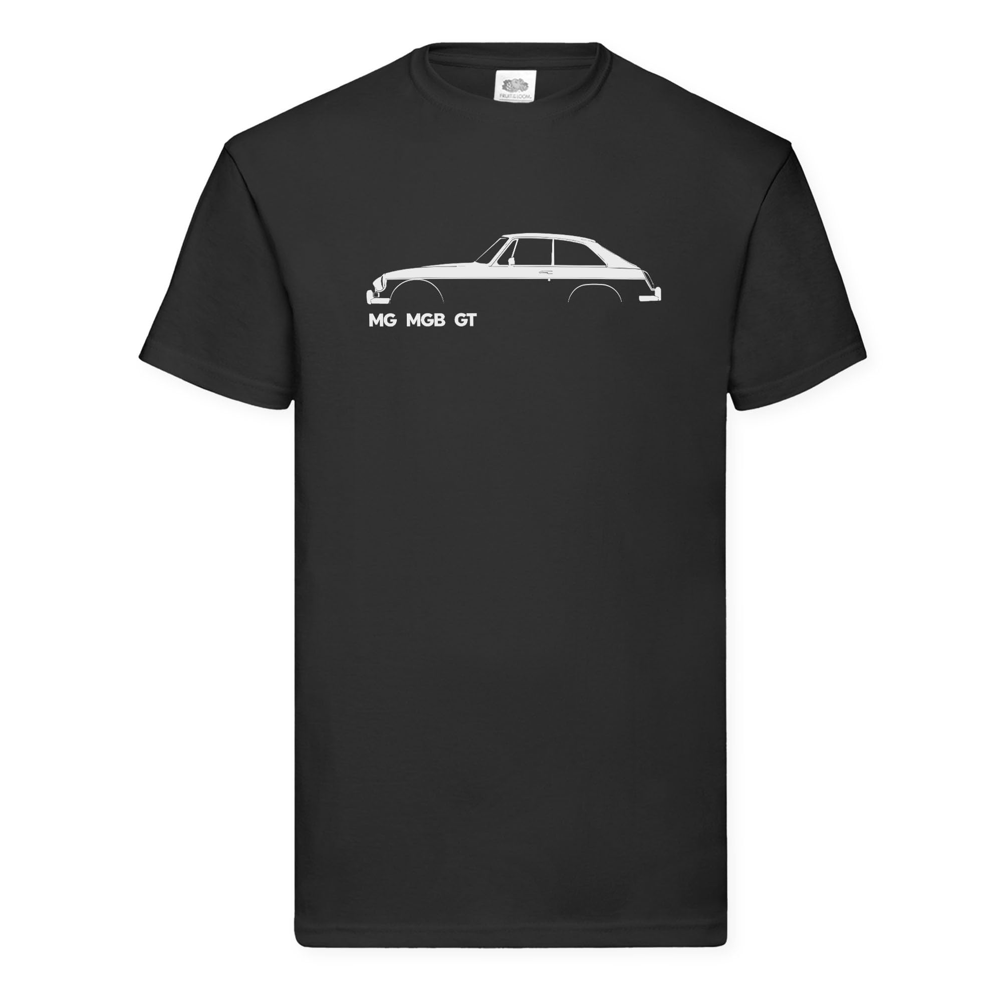 British Motor Heritage Men's Black Mg Mgb T-Shirt Classic British Sports Car Silhouette Official Licensed Product (Uk, Alpha, L, Regular, Regular, )