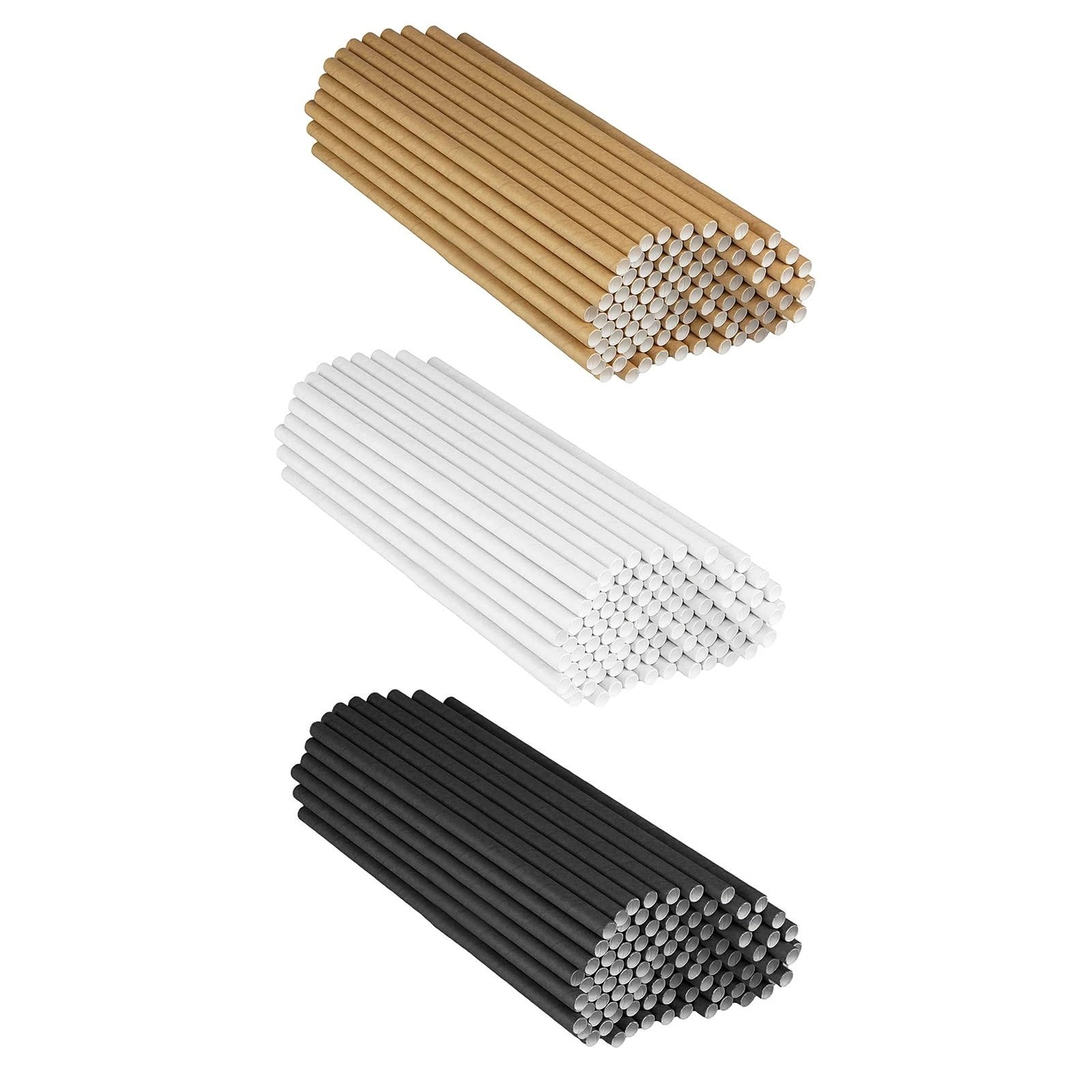 las pajitas de papel, Pajitas de papel Kraft 600 piezas Multicolor(Brown)