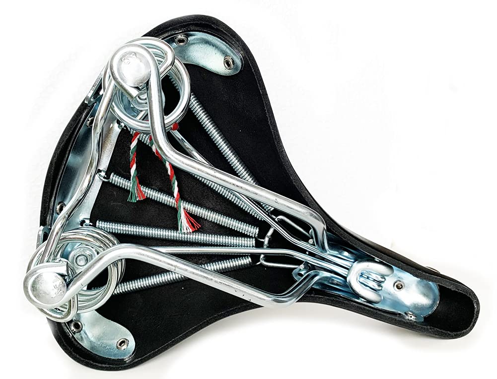 Selle De Vélo Vintage Montegrappa Original Produit Artisanal Italien Fait À La Main en Vrai Cuir avec Deux Ressorts Modèle SMC2 (Couleur/Mod: CH Charleston