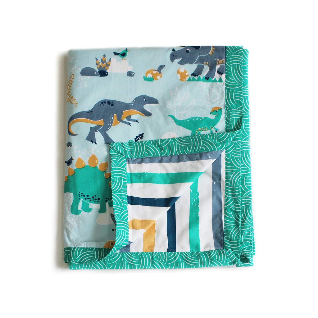 Silverlinen Snooze & Roar Dinosaur 100% Cotton 3 Layer Reversible Single Blanket Dohar for Kids for Boys and Girls - Multicolour(Size 56x70 Inches)| TC - 250-image-35
