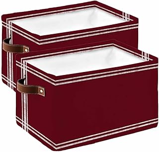 Storage Bins Large Storage Basket, Wine Red Dark Maroon Collapsible Stor...