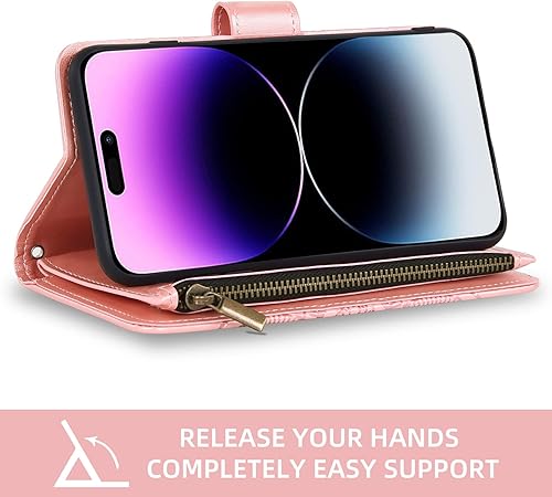 Miniatura 4 de Asuwish Funda de teléfono para iPhone 14 Pro de 6.1 pulgadas con protector de pantalla de vidrio templado y soporte para tarjeta de crédito,