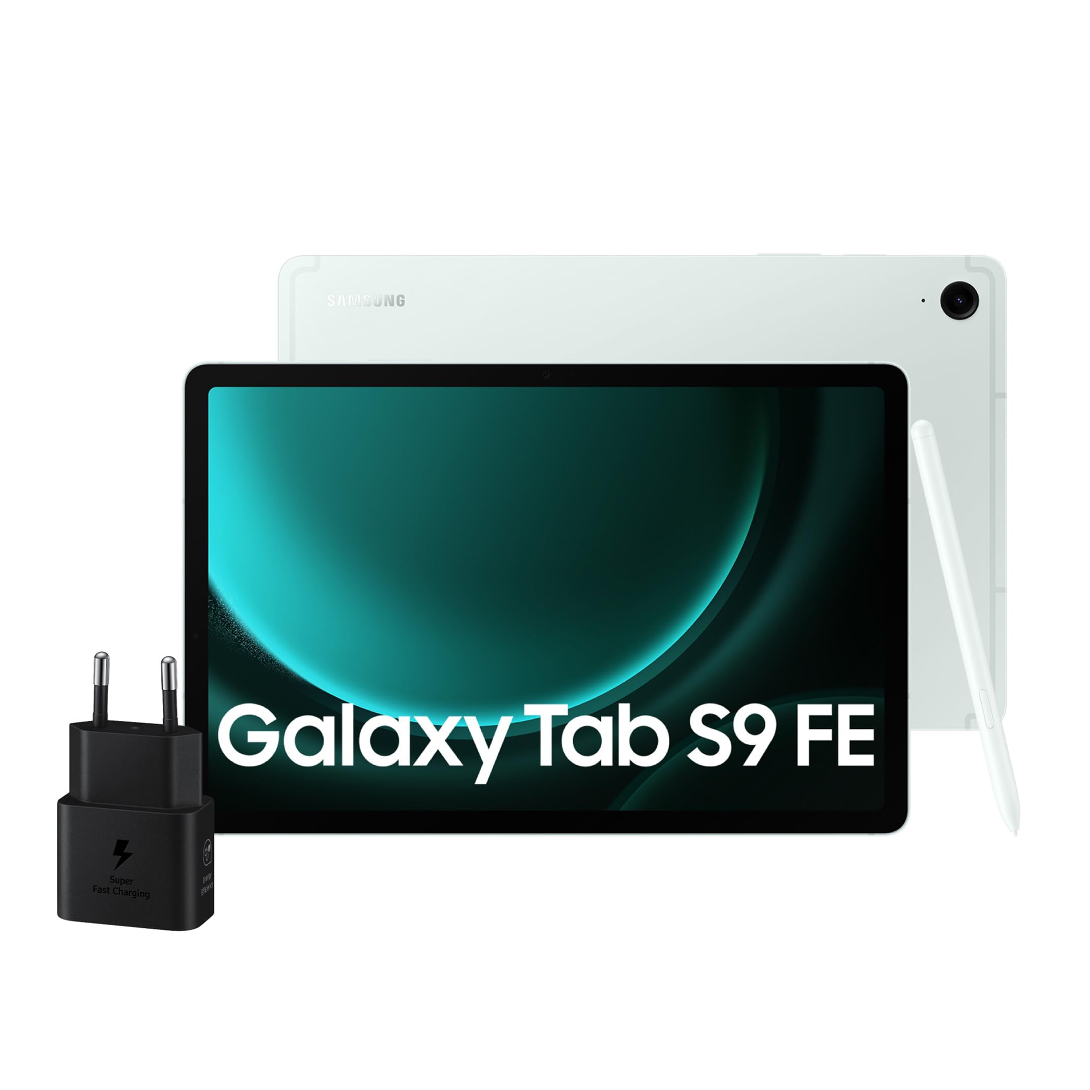 Samsung Galaxy Tab S9 FE, Caricatore incluso, Display 10.9" TFT LCD PLS, Wi-Fi, RAM 6GB, 128GB, 8.000 mAh, Exynos 1380, Android 13, IP68, Light Green, [Versione italiana] 2023