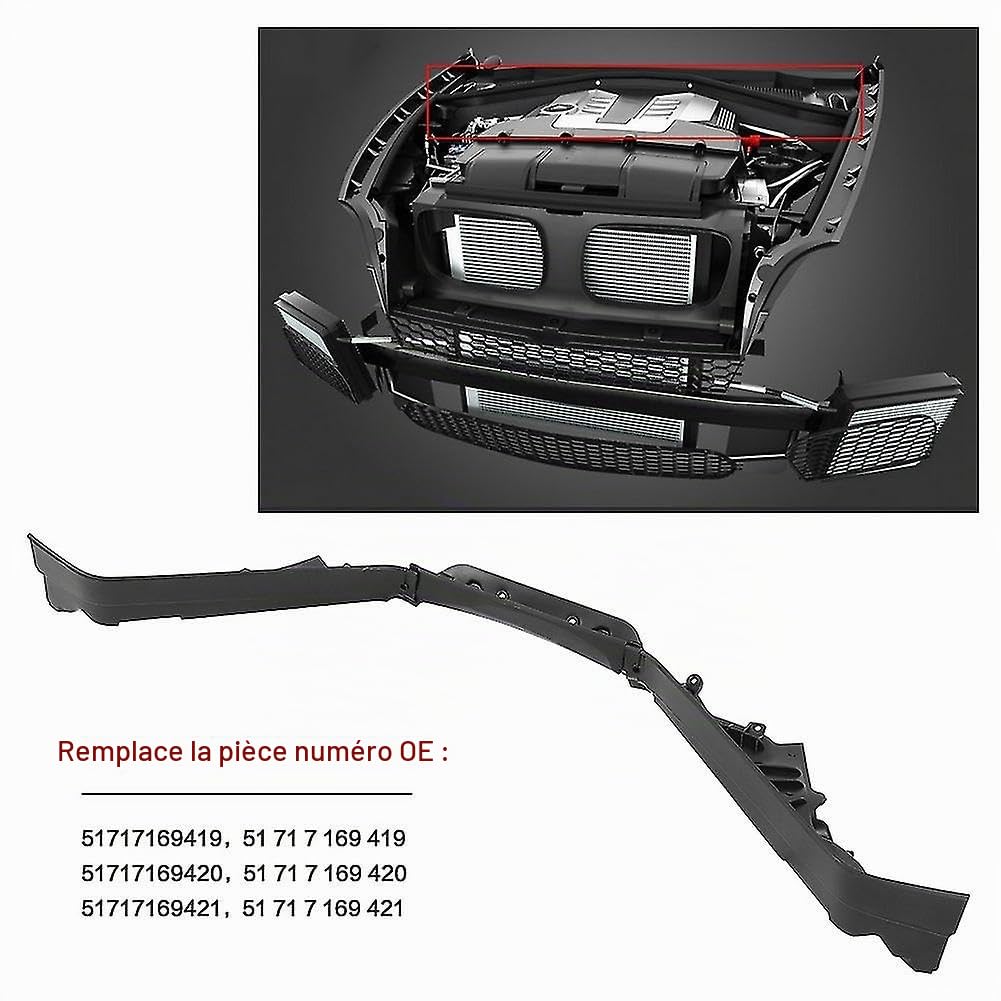 Kit de séparateur supérieur de compartiment moteur 3 pièces adapté pour X5 E70 2007-2013 X6 E71 E72 2008-2014, accessoires de voiture pièce # 51717169419 51717169421