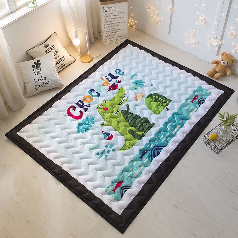 LIMOSSoft Thick Baby Play Matï¼Œ197 x 145x 2.5 cm Soft & Skin-Friendly Cotton Baby Crawling Mat On Floorï¼ŒNon Slip Washable Baby Mats for Babies, Infants, Toddlers (MR Crocodile)