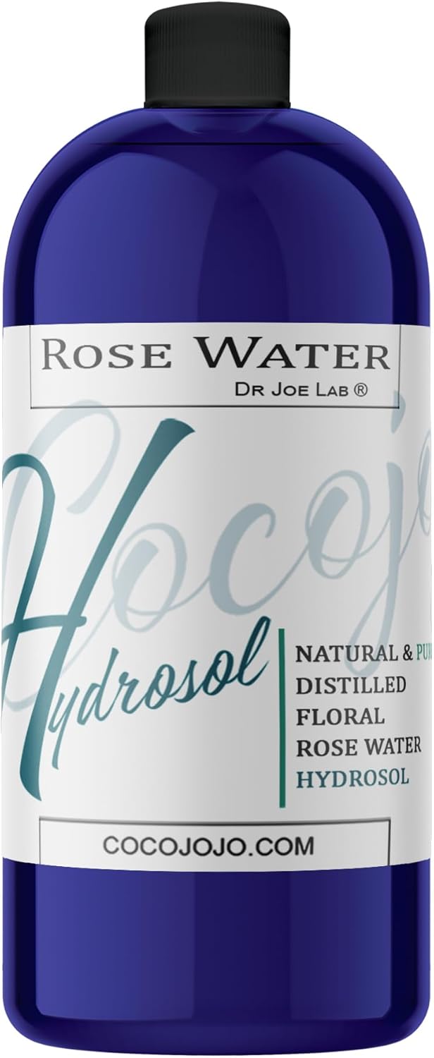 Rose Hydrosol Water Spray Toner 32 oz for Face Hydrating Mist Hydration Pure & Natural Rosewater Hydrosol All Skin Types Face Skin Pores Body Locs Cleansing Bulk Refill COCOJOJO – Packaging May Vary
