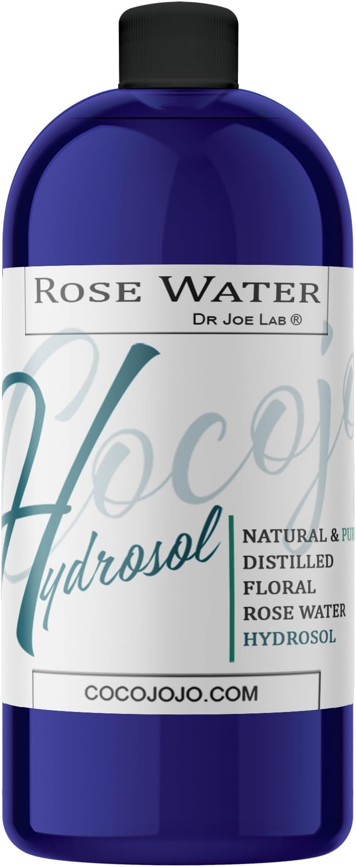 COCOJOJO Rose Hydrosol Water Spray Toner 32 oz for Face Hydrating Mist Hydration Pure & Natural Rosewater Hydrosol All Skin Types Face Skin Pores Body Locs Cleansing Bulk Refill - Packaging May Vary