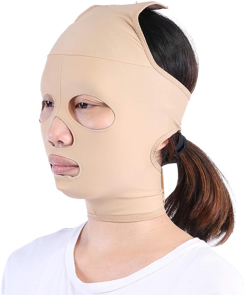 Face Lifting Slimming Belt, Breathable Elastic Anti-Aging Double Chin Reducer V Shape Line Chin Cheek Up Band Full Coverage Bandage Eliminates Wrinkles Sagging(M)