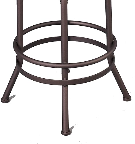 Miniatura 21 de Diwhy Taburete de bar industrial, de 26-32 pulgadas, ajustable, giratorio, de madera, de metal, con respaldo, para cocina, comedor, pub, bistró,