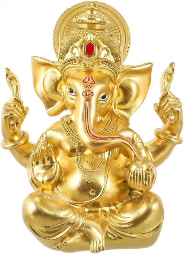 BEROSandstone resin elephant nose god of wealth ornament, zen buddha elephant sculpture home decoration, feng shui lucky wealth entrance decoration resin statue-C