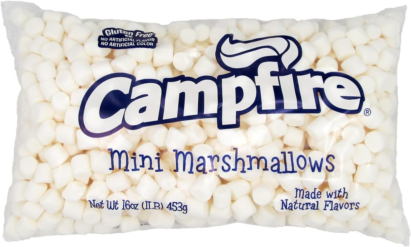 Campfire Miniature White Marshmallows | 12 Count | 1 lb Packages | No Artificial Flavors or Colors | Fat Free, Gluten Free, Cholesterol Free | Perfect for Snacking