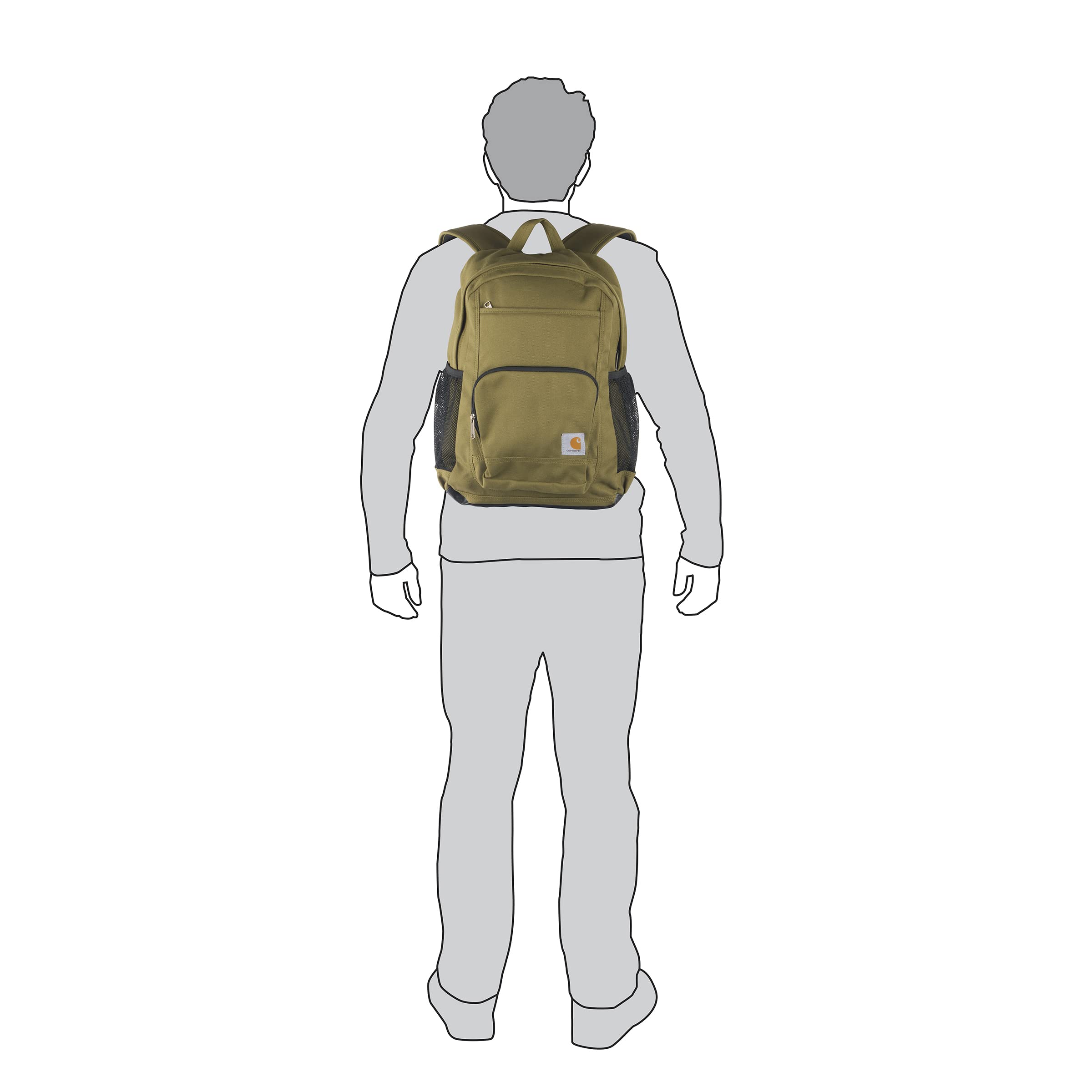 Carhartt Mochila unisex para adultos de 23 litros de un solo compartimento, paquete duradero con funda para portátil y mochila base resistente a la abrasión Duravax, negro, One Size, Mochila de un
