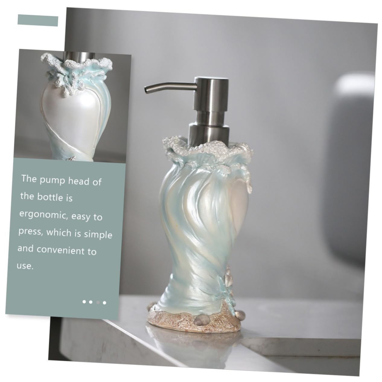 Dispenser di Sapone con Pompa in Acciaio Bottiglia Ricaricabile per Doccia e Lozione Design Ispirato per Bagno e Cucina Facile da Premere ed Elegante