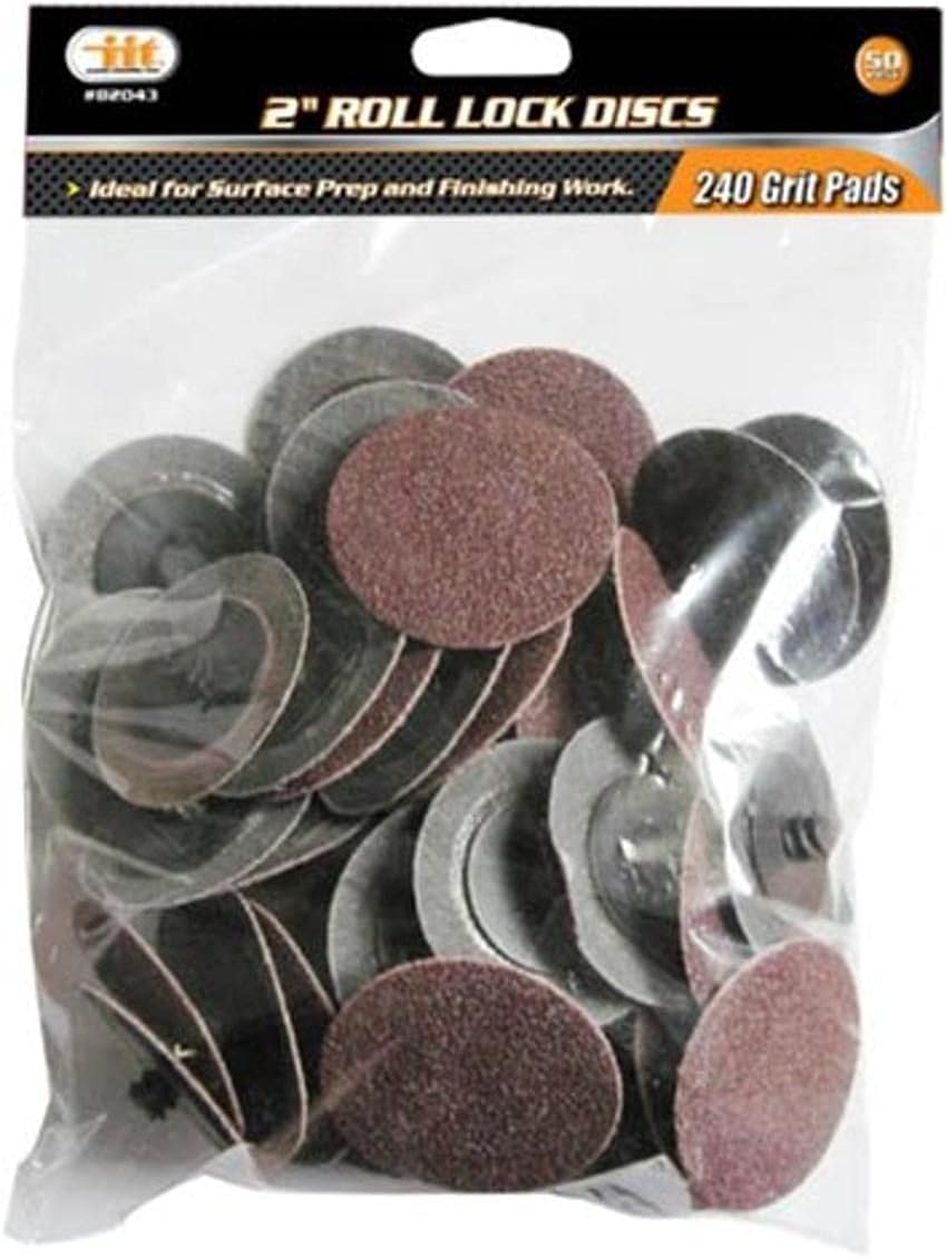 IIT 82043 Roll Lock Style 240 Grit Sanding Disc, 50-Piece
