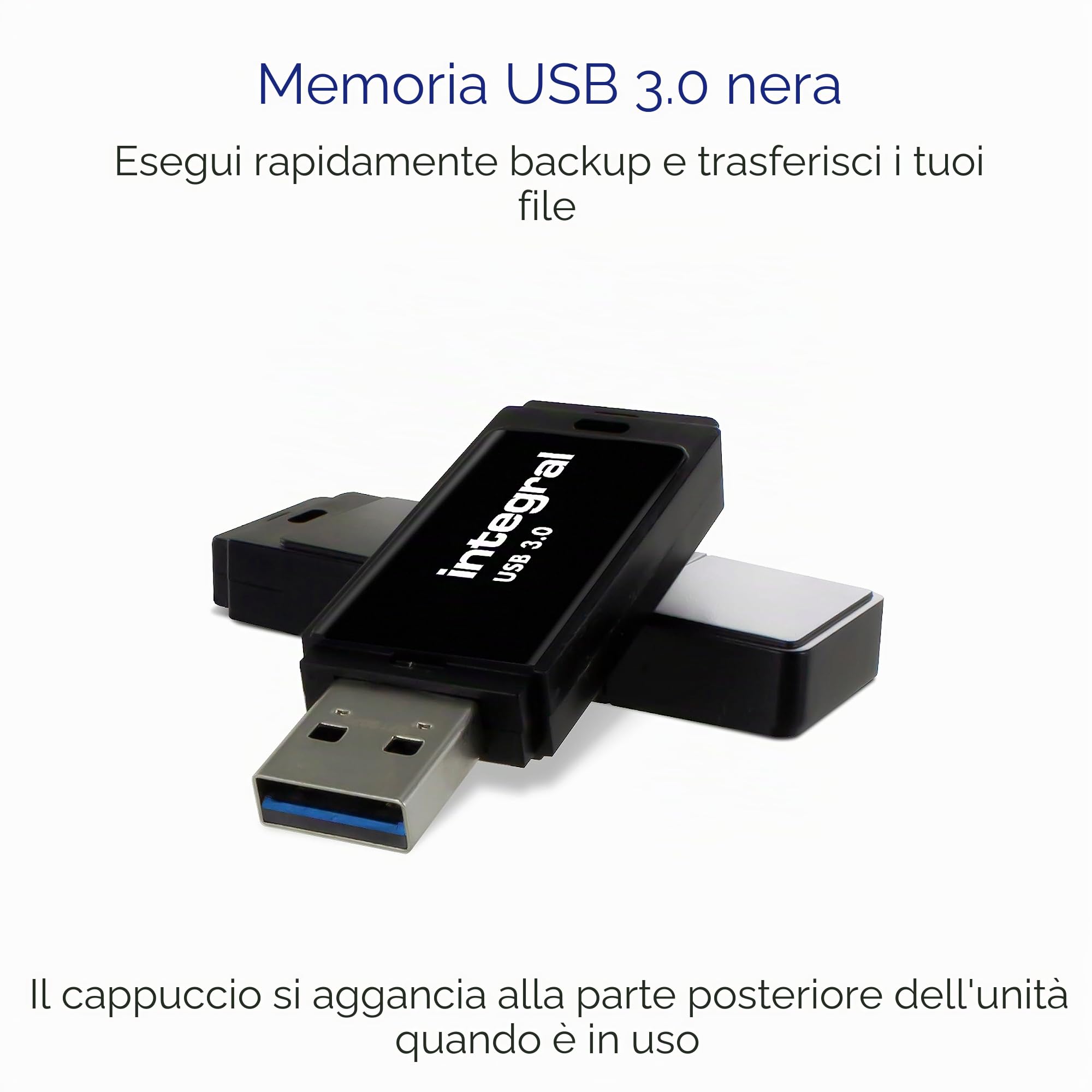 Integral Chiavetta USB 3.0 Gen 1 da 512 GB, ad alta velocità, colore: Nero