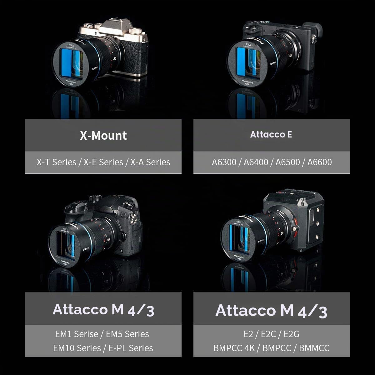 SIRUI 50mm F1.8 1.33X Obiettivo Anamorico per APS-C Fotocamera E-Mount | Compatibile con a6400, a6600, ZV-E10, FX30, a6100, a6300