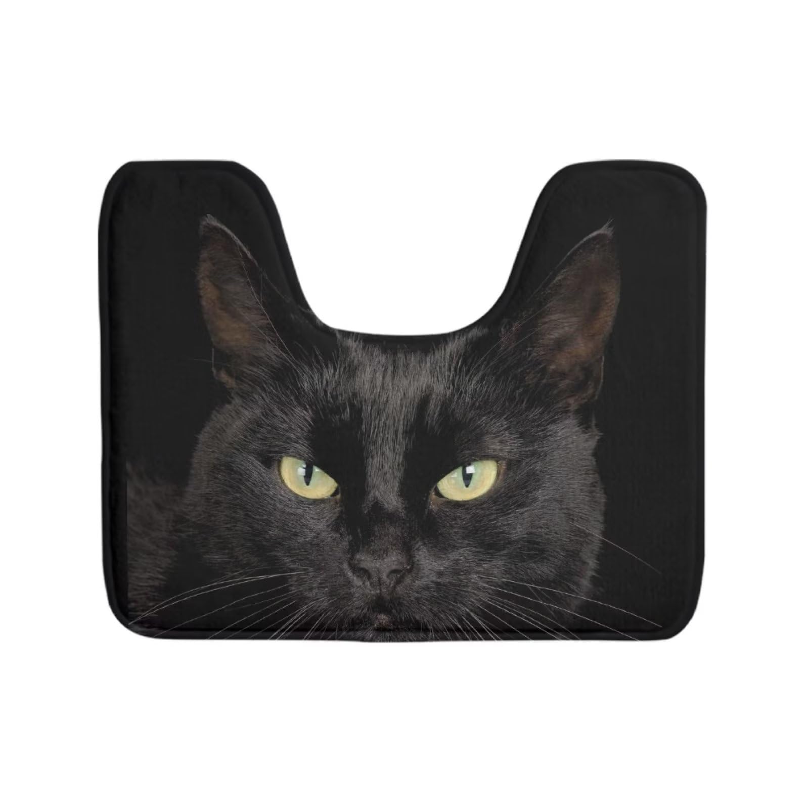 Dremagia Black Cat Toilet Rugs U Shaped Contour Bathroom Rugs Mats, Soft and Cosy Bath Mats for Bathroom Floor, Non Slip Rubber Backing Toilet Rug for