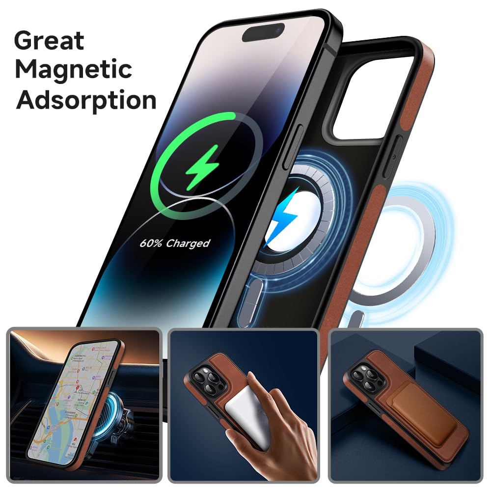 CaseMe Cover per iPhone 14 Pro, Magnetica Cover a Libro con Slot per