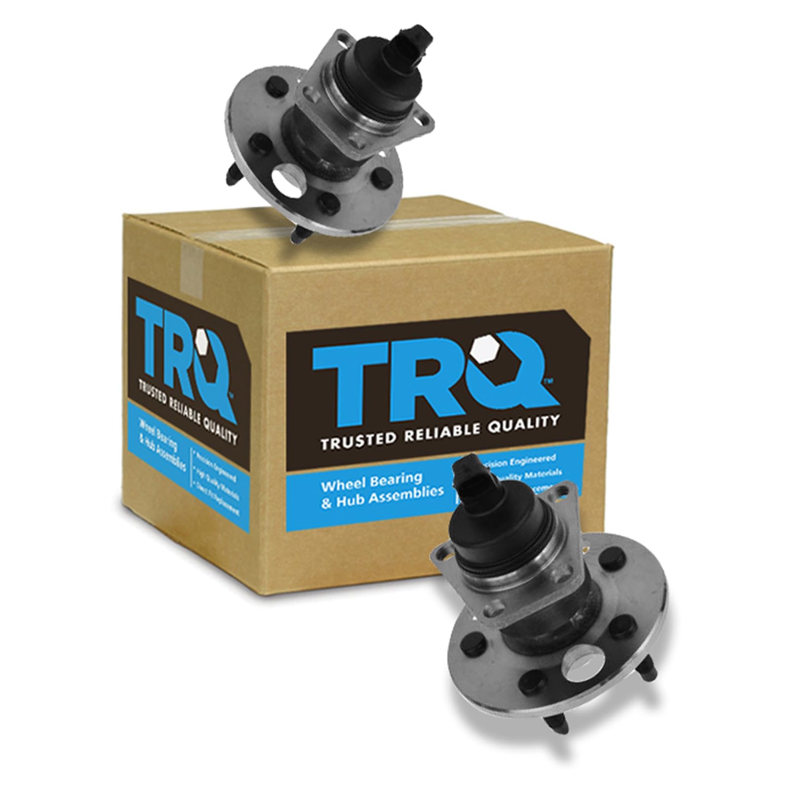 TRQ 2 Piece Rear Wheel Bearing &amp; Hub Assembly Set