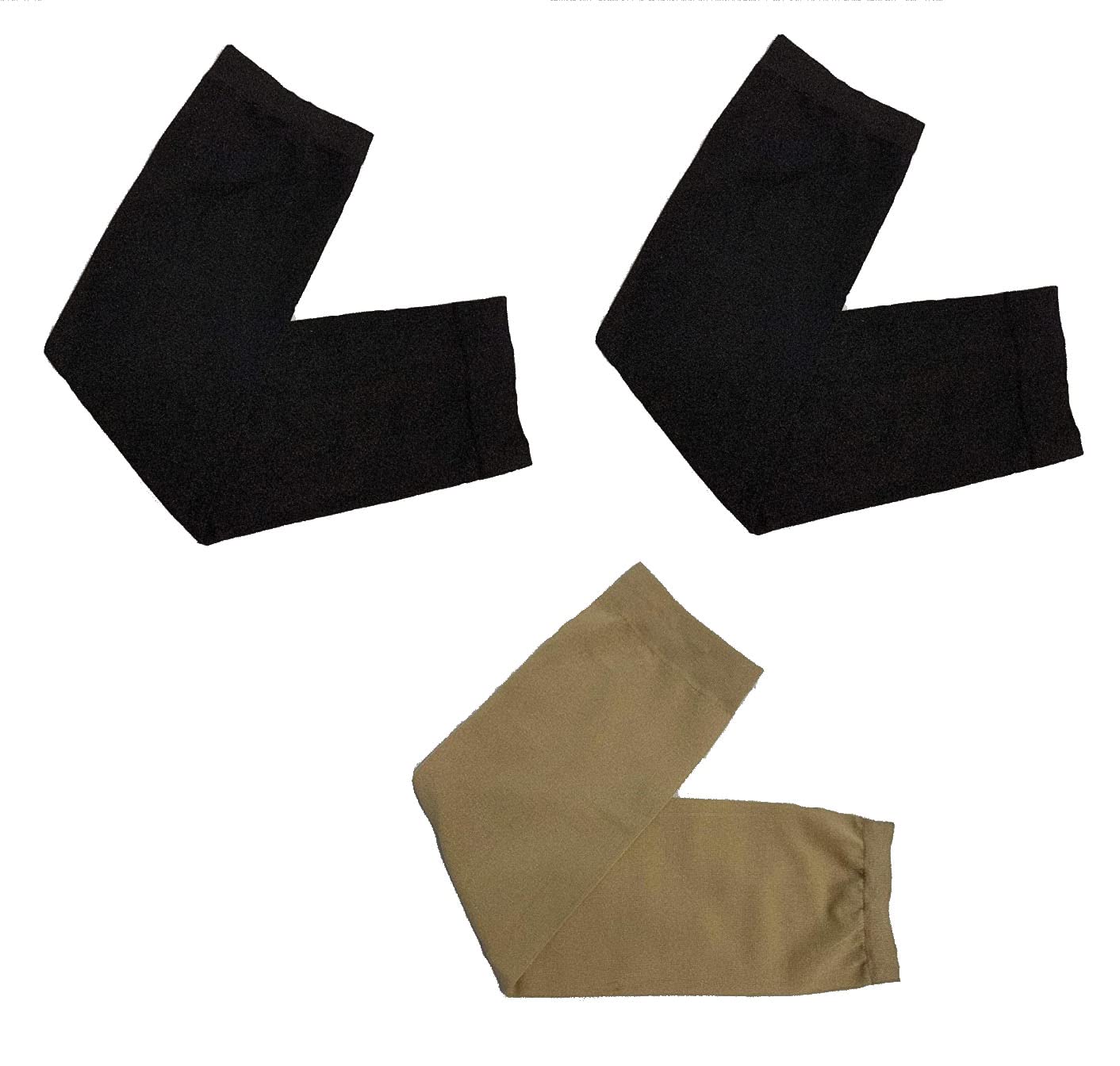 Shoes Lane Women's 2 Black- 1 Nude Pack Of 3 Muslim Islamic Sleeves Gloves Arm Cover Stretchy Fabric Abaya Sleeves (2 Black- 1 Nude)