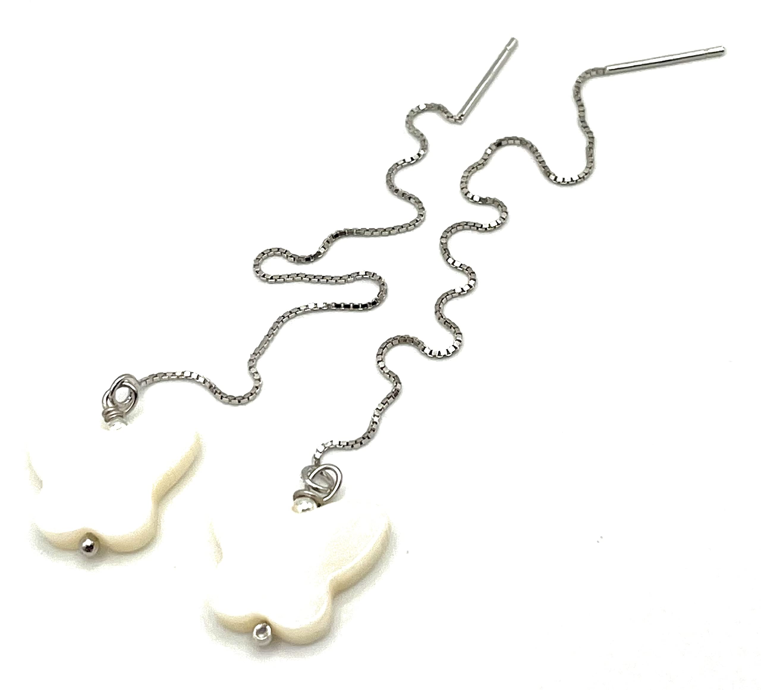 Pendientes de Mariposas Blancas de Nacar, Plata 925, Joyas Artesanales Minimalistas, Piedras Naturales, Regalo para Mujer