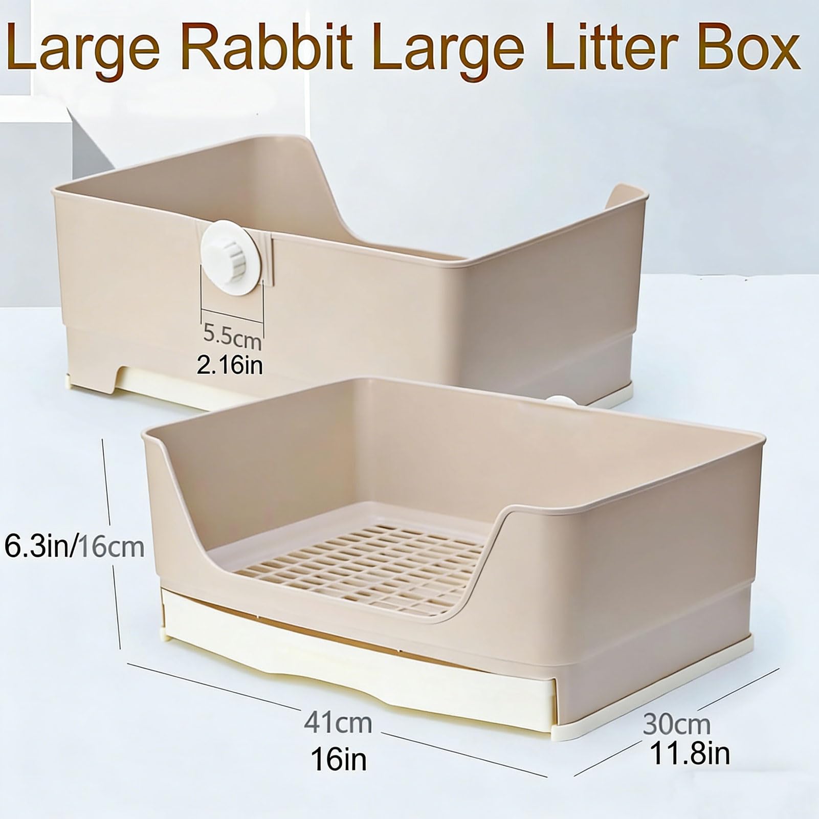 Rabbit Litter Box,Bunny Supplies,Large Pet Litter Pan Trainer with Drawer Corner for Rats Hamsters Ferret Bunny Guinea Pigs Chinchilla Small Animals,Rabbit Cage Accessories for Training Litter Pan - image 5