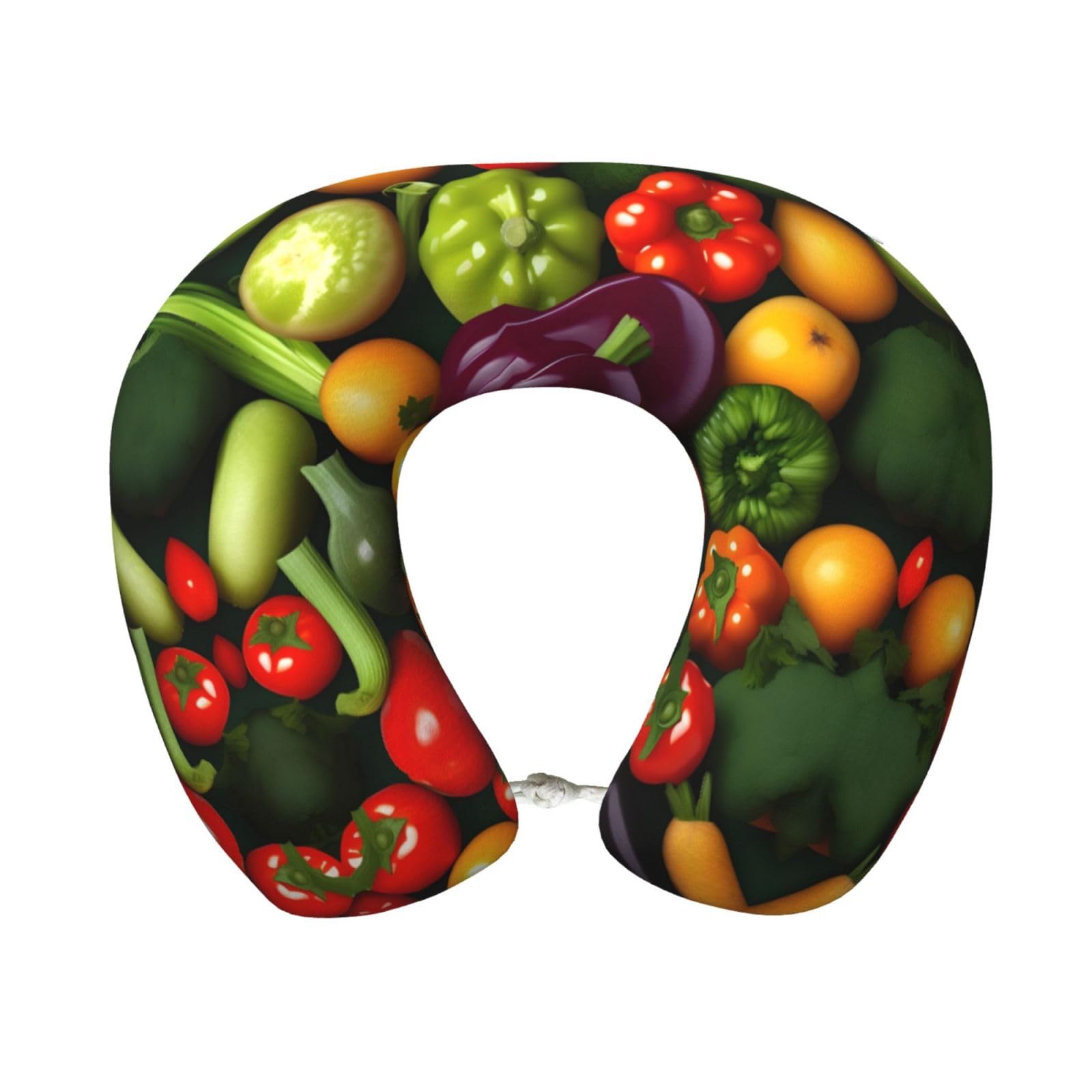 peiyeety Vegetable Fruit Print Custom U-Shaped Pillow,Memory Foam Cervical Neck Travel Pillow,for Home,Camping,Travelling