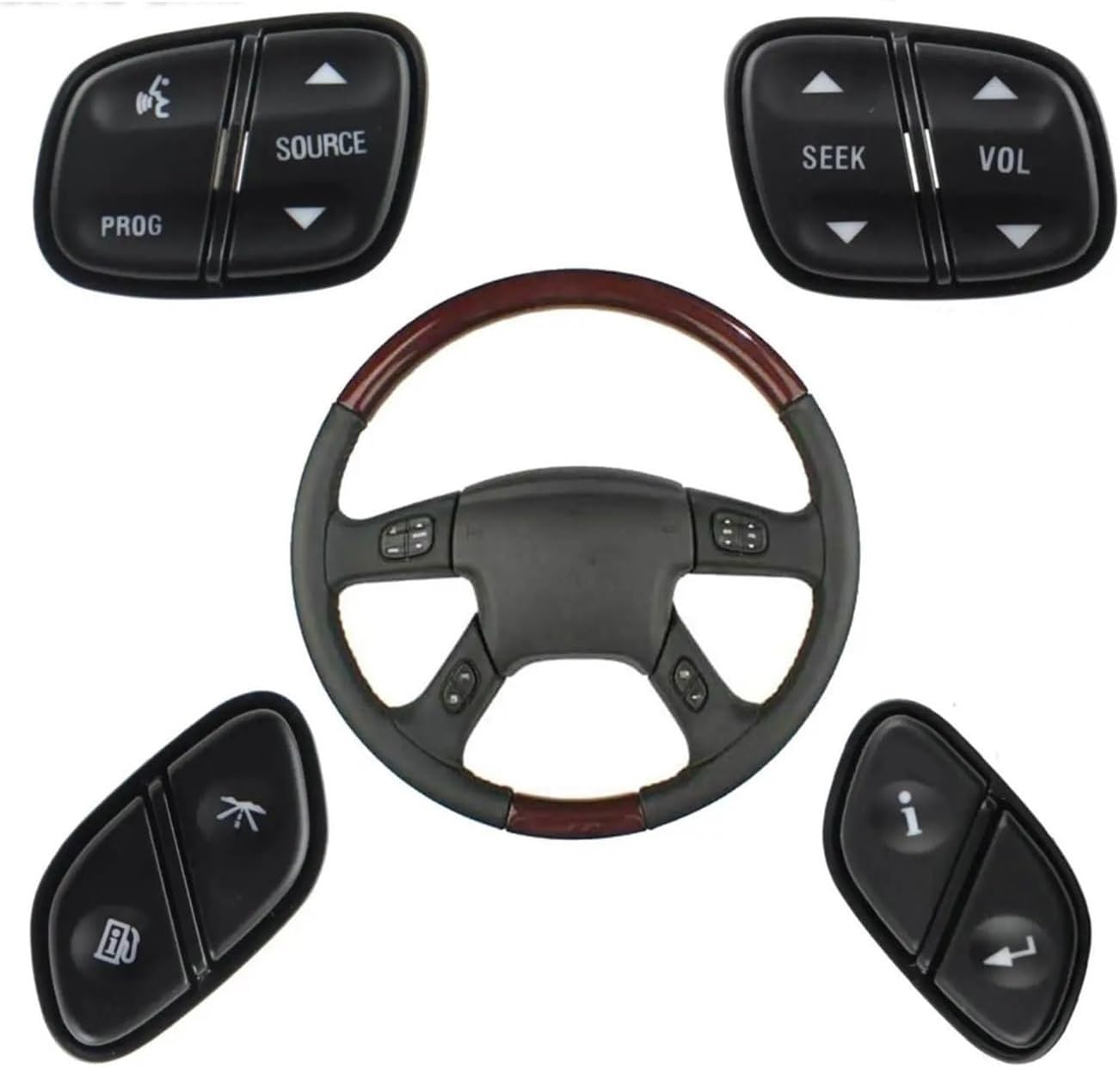 Switch Button For Hummer H2 2003 2004 2005 2006 2007 4PCS Car Steering Wheel Switch Control Buttons 21997738 21997739 1999442 1999443