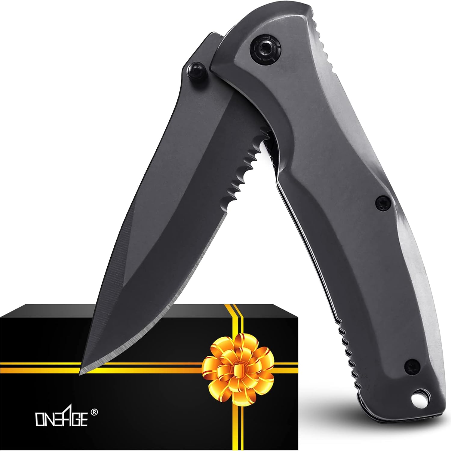 ONEAGE Gifts for Men,Pocket Knife for Men,Christmas Stocking Stuffers for Boyfriend,Anniversary Birthday Gifts for Him Husband,Groomsman Gifts,Cool Folding Knife For Camping Hiking Fishing Survival
