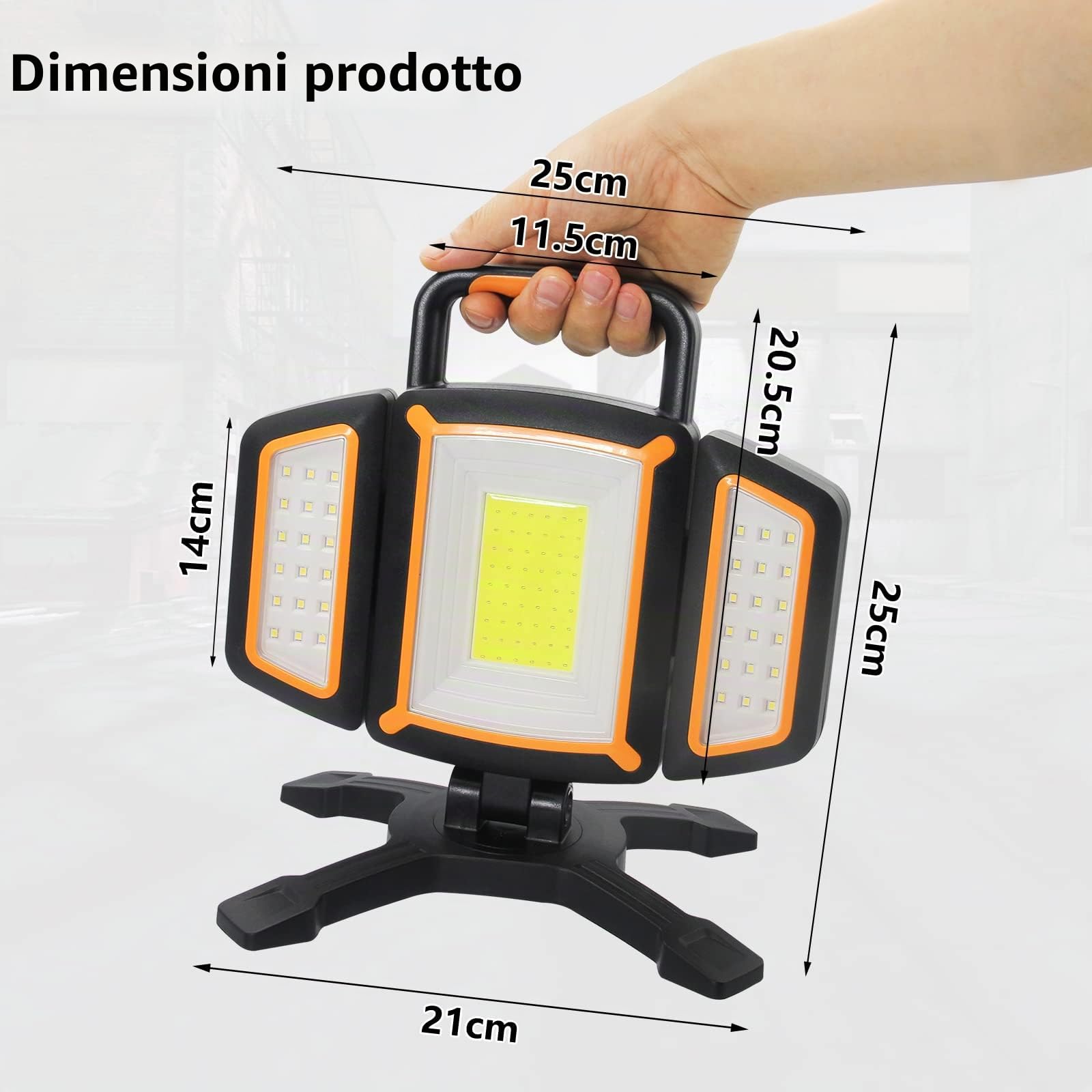 SYLSTAR Faro LED Ricaricabile da 30W, 3000LM Faretto a Batteria Super Luminoso Portatile con Magnete, 5 Modalità e Funzione Power Bank per Pesca, Garage, Officina, Campeggio e Emergenza, Impermeabile