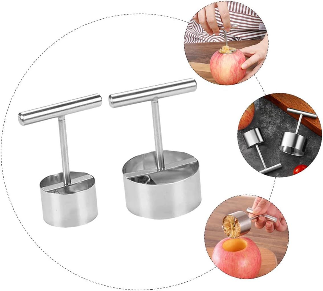 OUNONA 4pcs Stainless Steel Fruit Corer Tool Pear Core Remover for Quick and Preparation Comfortable Handle Design for Kitchen Use and Entertaining