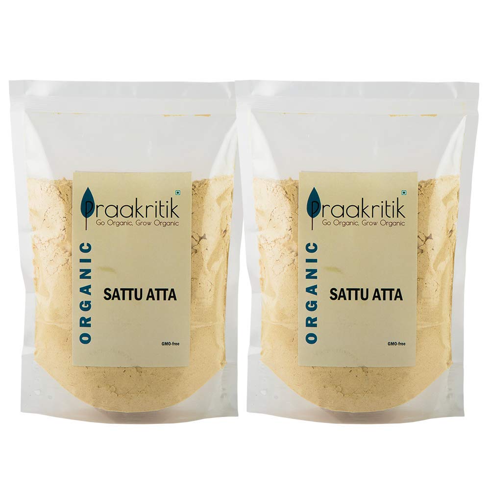 Praakritik Organic Sattu Atta 1kg - Organic Natural Protein Source, Ideal Meal Replacement for Weight Loss - Pack of 2 (500gm) - 1Kg Sattu Atta (B08QCCDMW2) Amazon Price History, Amazon Price Tracker
