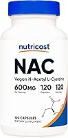 Vista 10 de Nutricost N-acetil L-cisteína (NAC) 600 mg, 240 cápsulas vegetarianas - Vegano, sin OMG, sin gluten