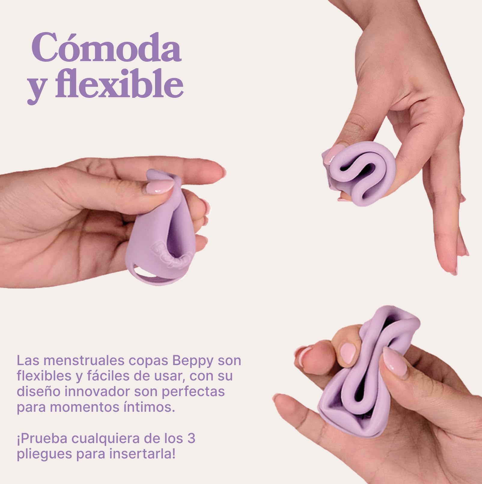 Beppy Cups COTTON CANDY (Rosa/Lila) 2 Menstruationstassen ohne Stiel, mit Auslaufschutz - hypoallergen & latexfrei - für mehr Freiheiten während der Periode (Liebe, Sauna, Sport, Schwimmen)