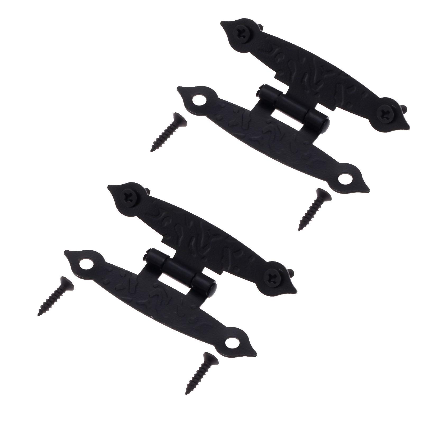 Nvsfzgiyg One Color Retro Decoration Hinges,Antique Hinge, 2Pcs 65 * 33Mm Black Cabinet Door Luggage Jewelry Boxes Vintage Old H Furniture With Screw Butt